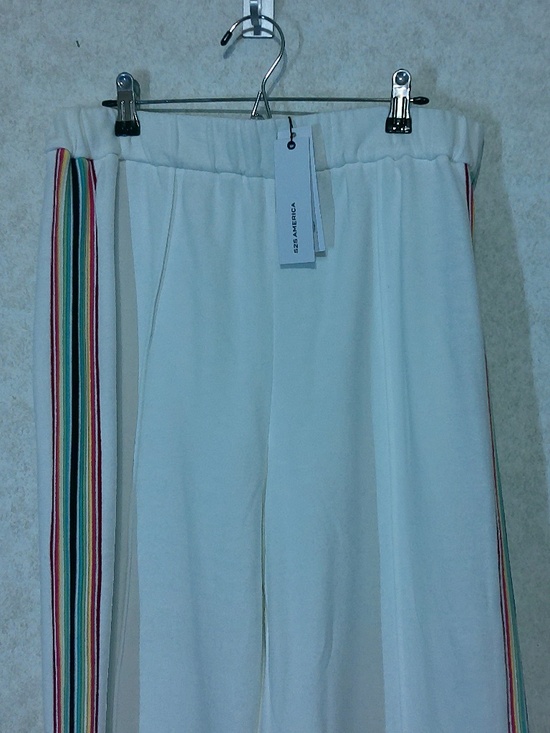 NWT 525 America Born in Brooklyn Bleach White Multi Mid Weight Trousers Size L - Picture 8 of 11